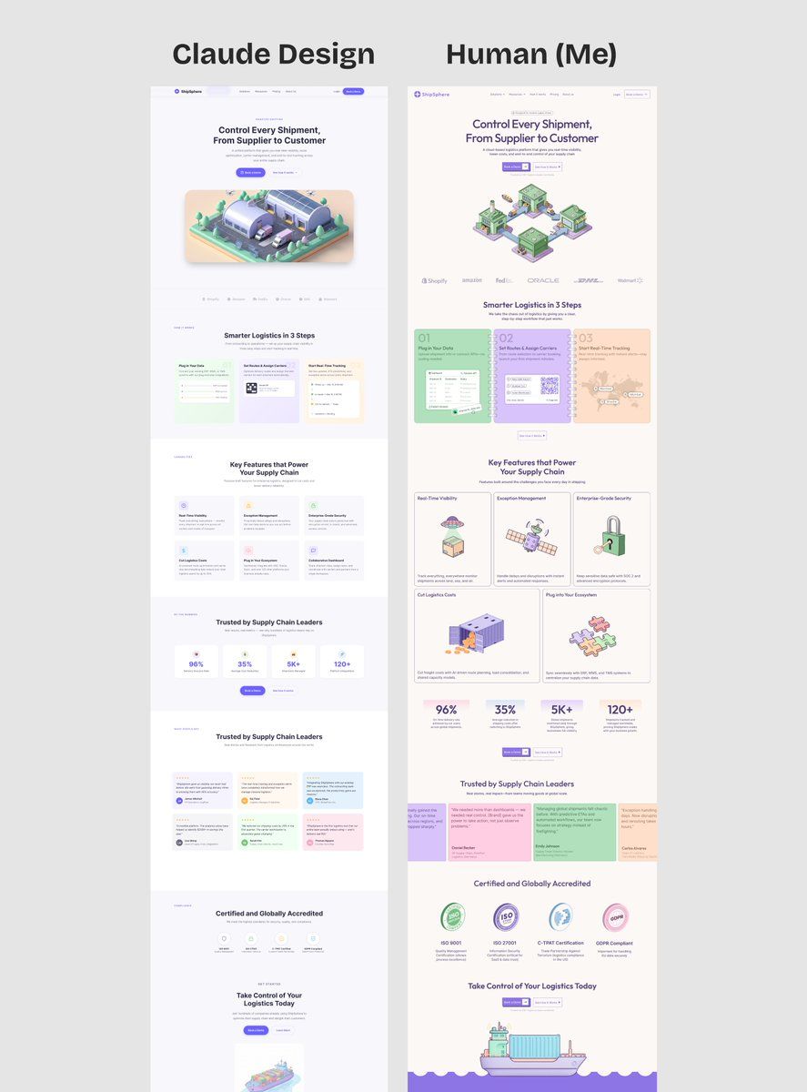 Claude Design 与人工设计对比